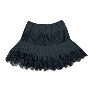 whimsygoth pleated lace mini skirt